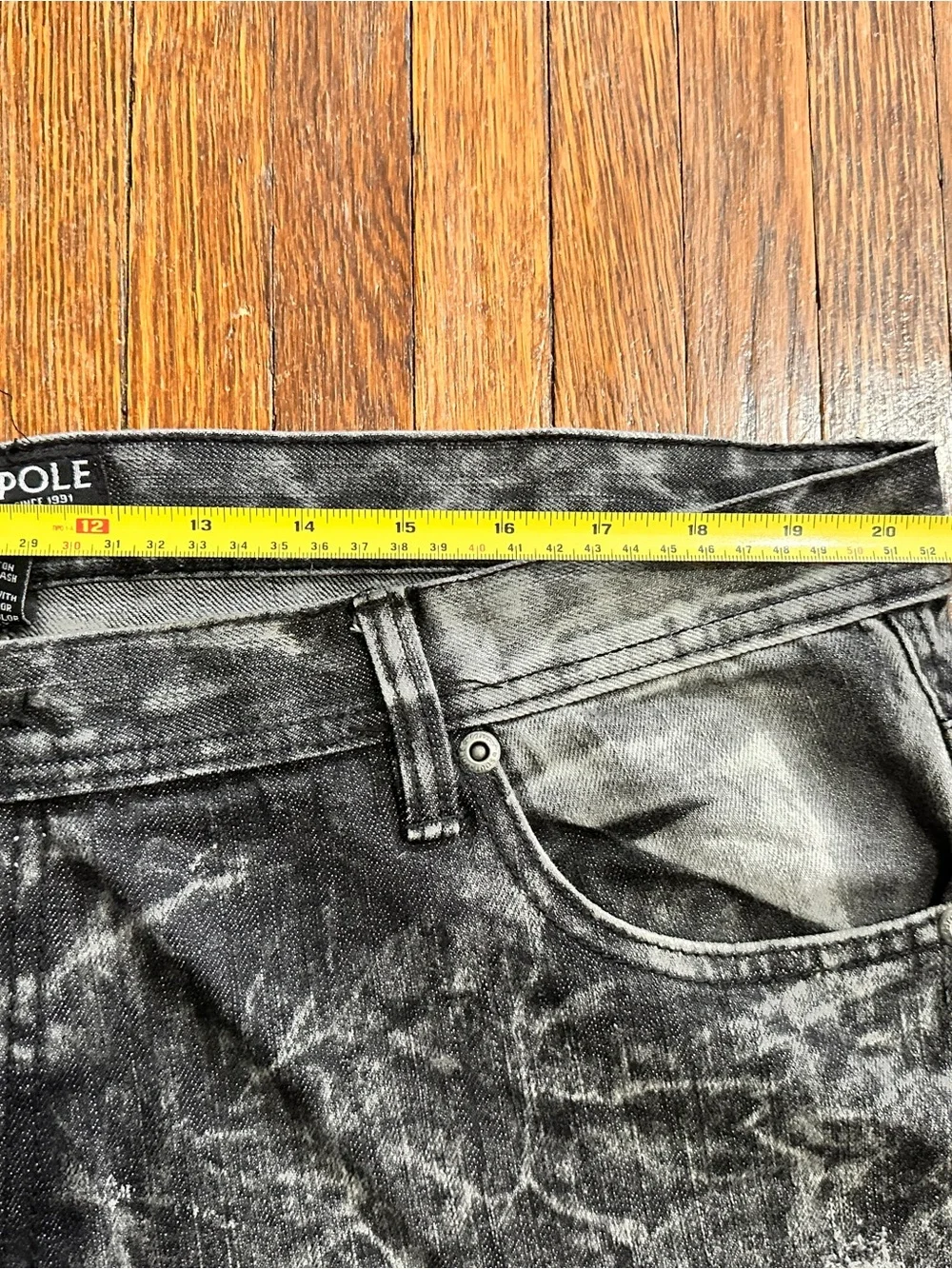 Men’s 38 x 32 Southpole Thrashed Distressed Urban Streetwear Black Jeans